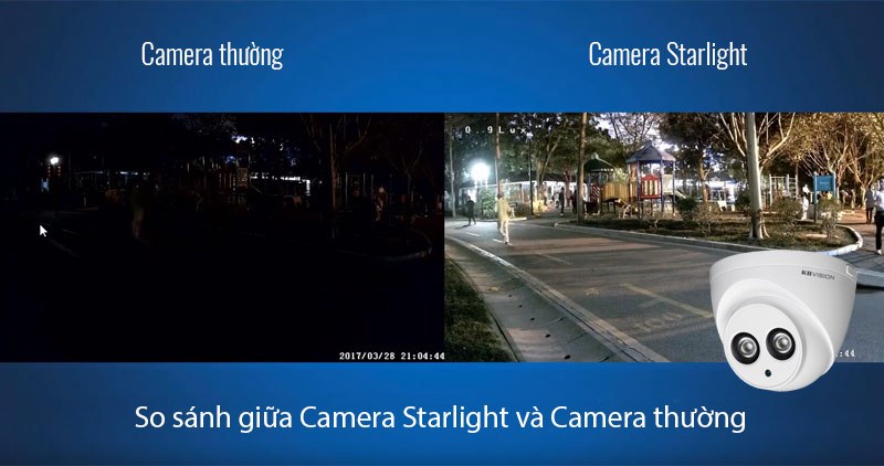 So sánh Camera Starlight NB-2004MC và camera thường