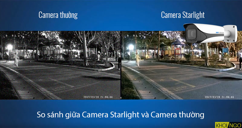So sánh công nghệ Camera Starlight KBVision KX-4K05MC và công nghệ hồng ngoại thông thường