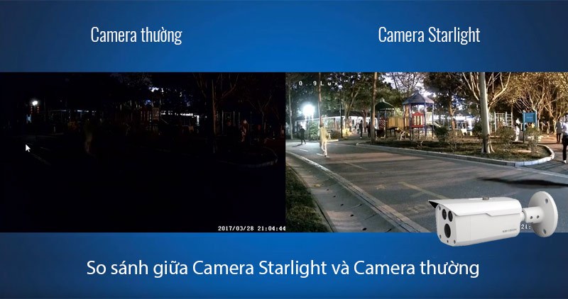So sánh giữa Camera Starlight-KX-S2003C4 Sony chipset và camera thường