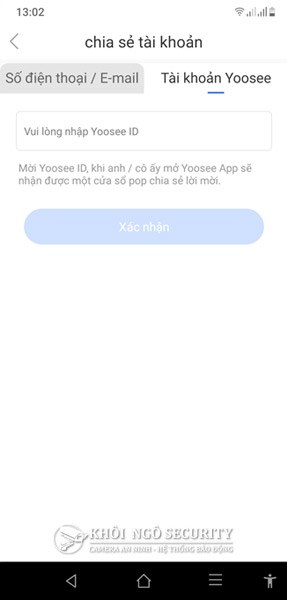 Hướng dẫn chia sẻ camera qua Yoosee ID