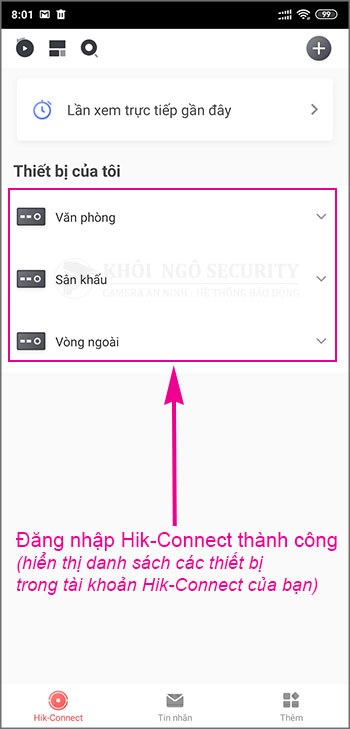 Hướng dẫn đăng nhập tài khoản Hik-Connect cho điện thoại