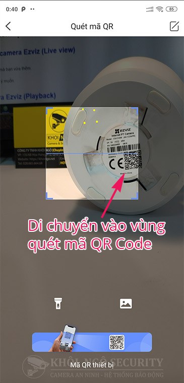 Cách quét mã QR code để thêm camera Ezviz