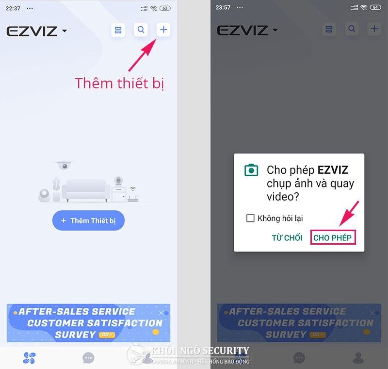 Cách thêm thiết bị camera mới vào phần mềm Ezviz