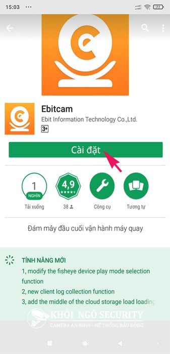 Cách tải phần mềm Ebitcam cho điện thoại