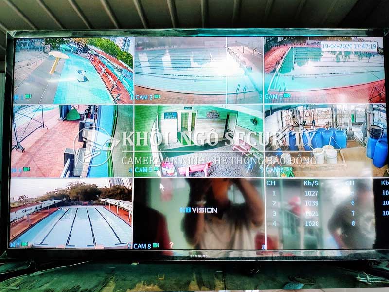Màn hình giám sát camera tại Hồ bơi Phú Thọ