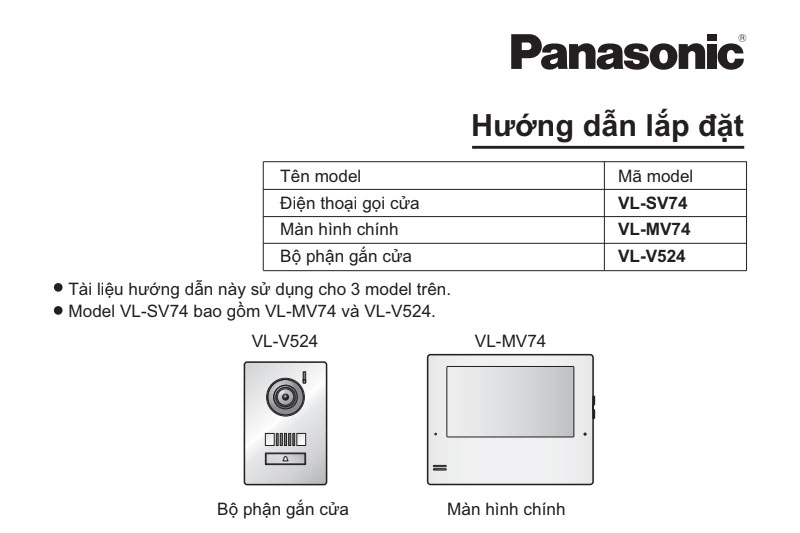 Hướng dẫn lắp đặt bộ chuông cửa màn hình Panasonic VL-SV74VN