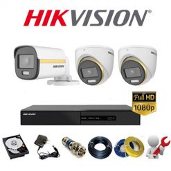 Trọn bộ 3 camera Hikvision ColorVu HD-TVI 2MP