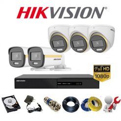 Trọn bộ 5 camera Hikvision ColorVu HD-TVI 2MP