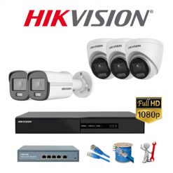 Trọn bộ 5 camera ip Hikvision 2MP ColorVu