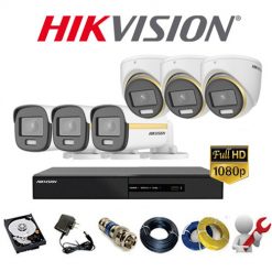 Trọn bộ 6 camera Hikvision ColorVu HD-TVI 2MP