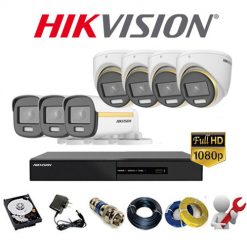Trọn bộ 7 camera Hikvision ColorVu HD-TVI 2MP